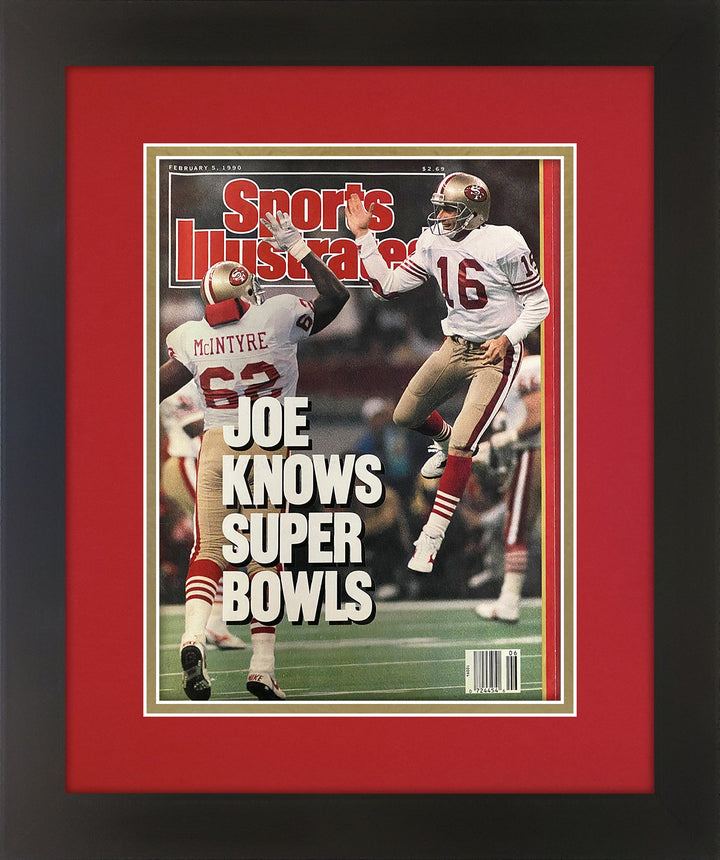 Joe Montana San Francisco 49ers Matted and Framed Sports Illustrated Magazine. February 5, 1990 Original Issue