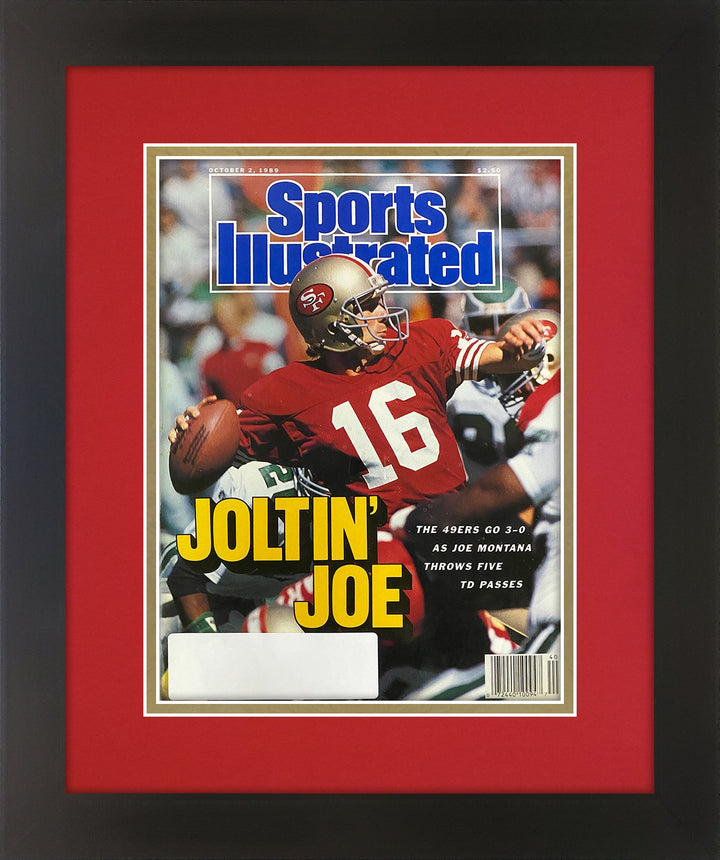 Joe Montana San Francisco 49ers Matted and Framed Sports Illustrated Magazine. October 2, 1989 Original Issue