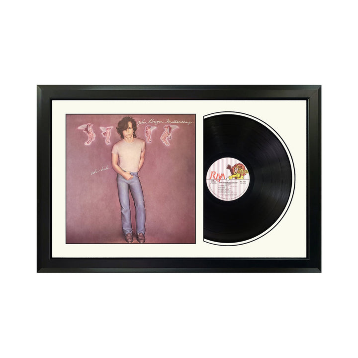 John Cougar Mellencamp Uh-Huh Genuine Vinyl Record & Cover Professionally Framed Display with a White Mat
