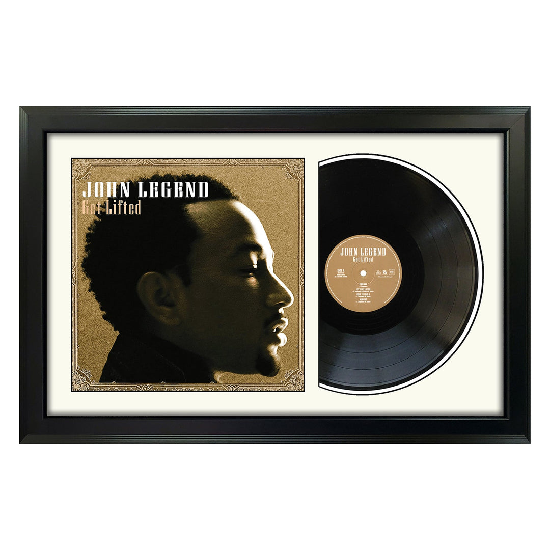 John Legend Get Lifted Genuine Vinyl Record & Cover Professionally Framed 17.5 x 26.5 Display with a White Mat