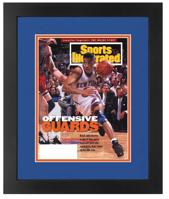 John Starks New York Knicks Matted in Team Colors and Professionally Framed Sports Illustrated Magazine May 30, 1994 Original Issue-