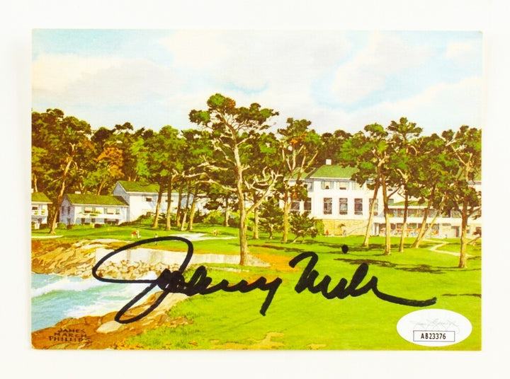 Johnny Miller Former PGA Golfer Signed The Lodge at Pebble Beach 4x6 Postcard (JSA)