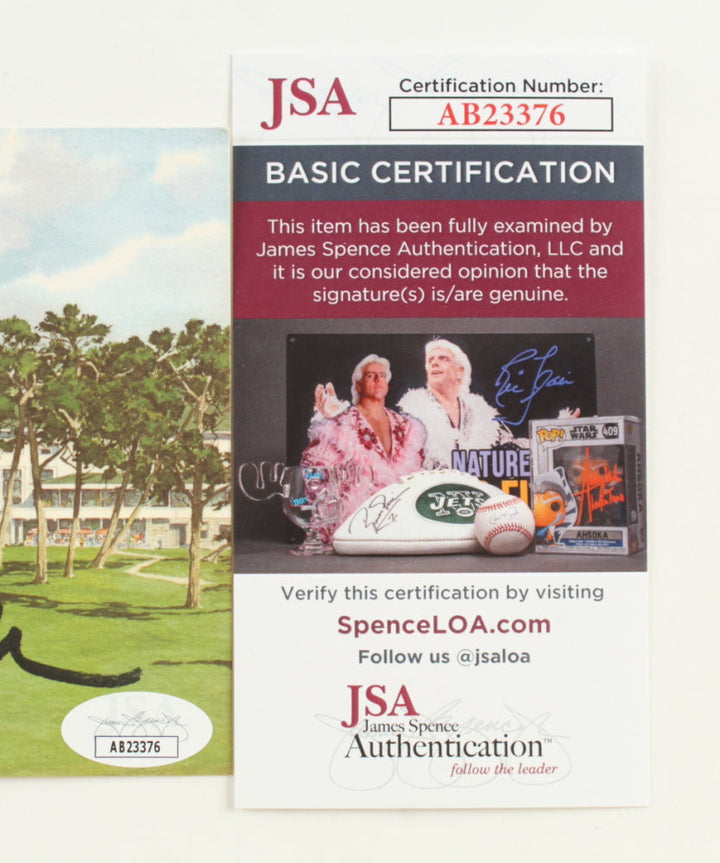 Johnny Miller Former PGA Golfer Signed The Lodge at Pebble Beach 4x6 Postcard (JSA)