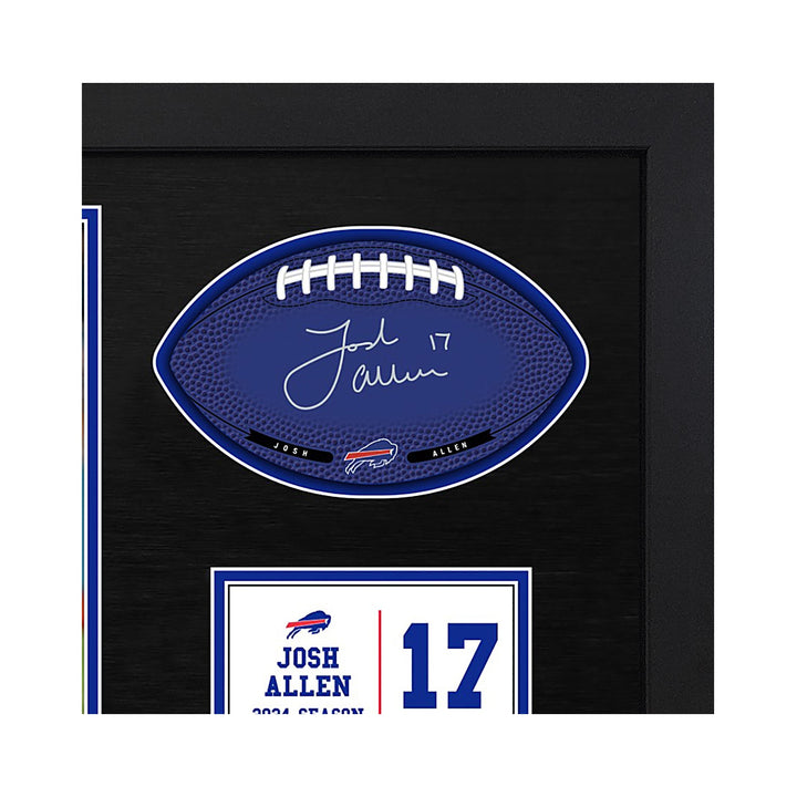 Josh Allen Buffalo Bills Signable With Players Facsimile Signature and Photo Display in a 15H x 22W x 0.75D High Quality Black Frame