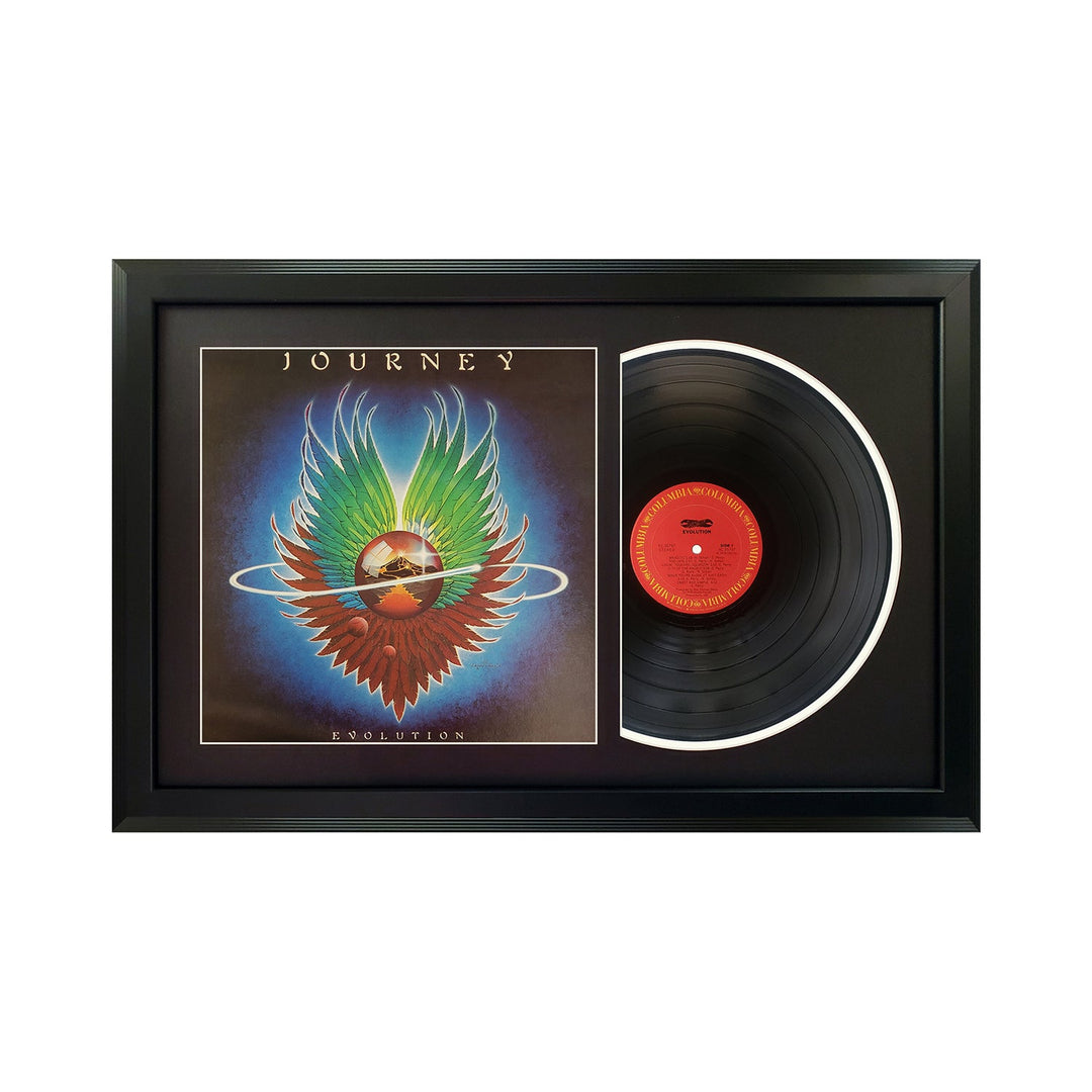 Journey Evolution Genuine Vinyl Record & Cover Professionally Framed 17.5 x 26.5 Display with a Black Mat