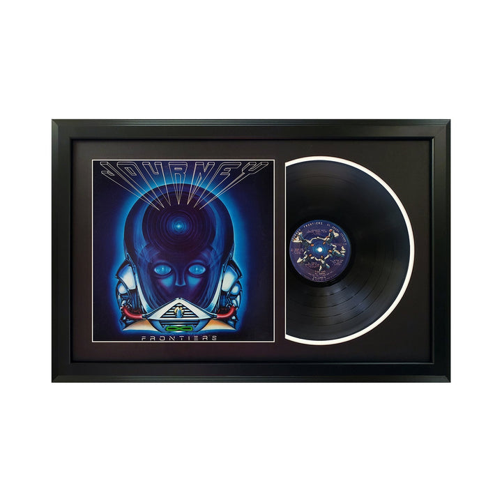 Journey Frontiers Genuine Vinyl Record & Cover Professionally Framed 17.5 x 26.5 Wall Display with a Black Mat