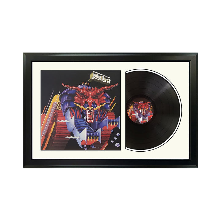 Judas Priest Defenders of the Faith Genuine Vinyl Record & Cover Professionally Framed Wall Display