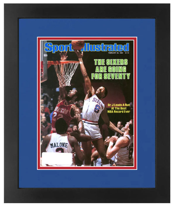 Julius Dr, J. Erving Matted and Framed Sports Illustrated Magazine February 28, 1983 Original Issue