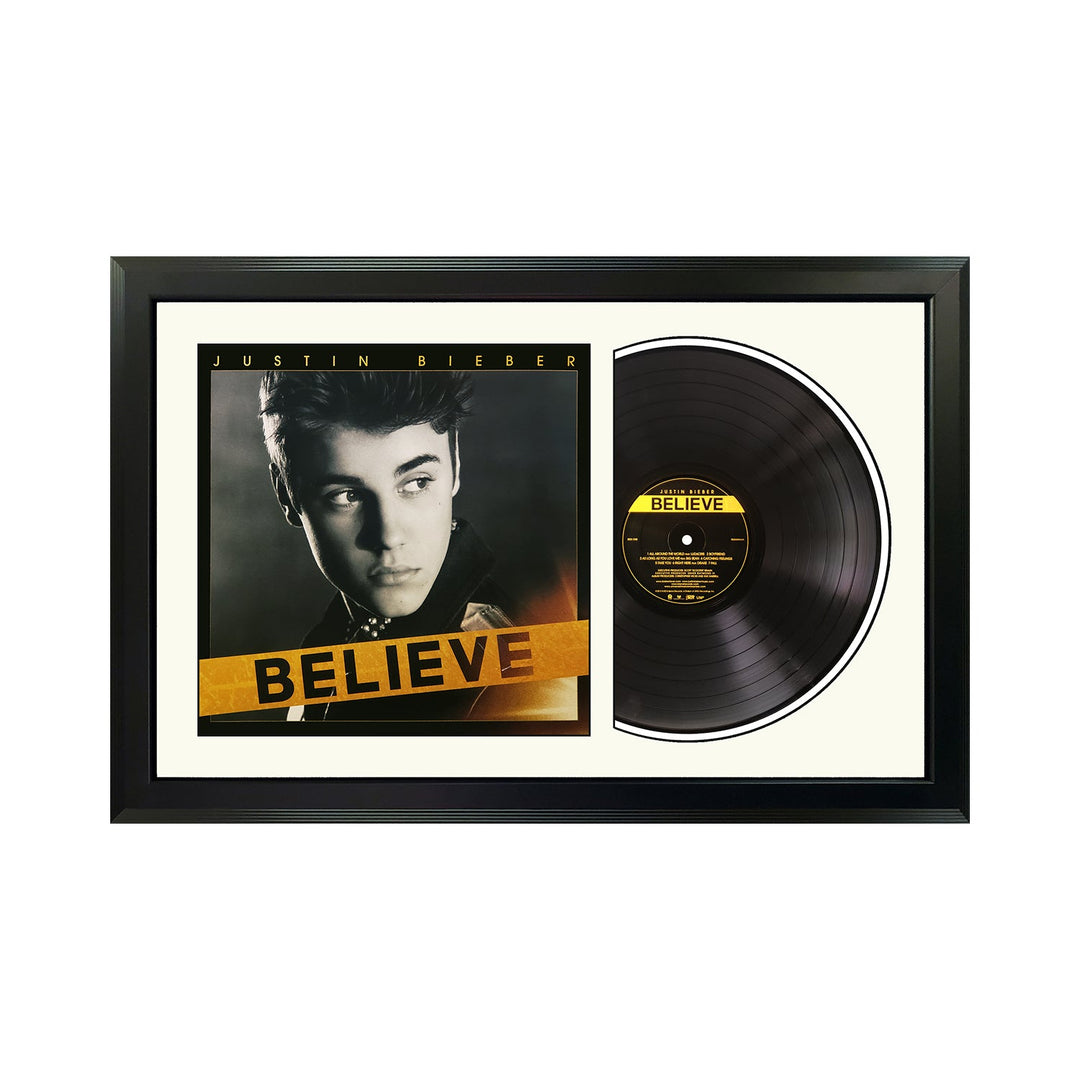 Justin Bieber Believe Vinyl Record & Cover Professionally Framed 17.5 x 26.5 Display with a White Mat