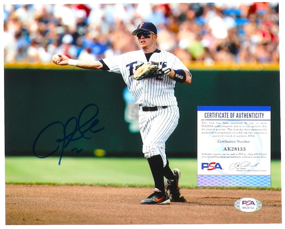 Justin Turner Signed Cal State Fullerton Titans 8x10 Photo (PSA)