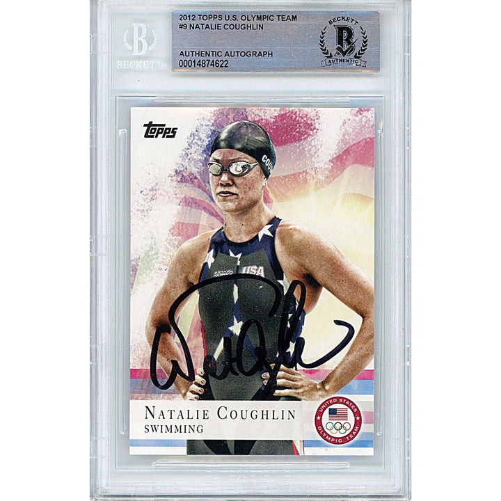 Natalie Coughlin Team USA Signed 2012 Topps US Olympic Swimming Card BAS Auth Auto
