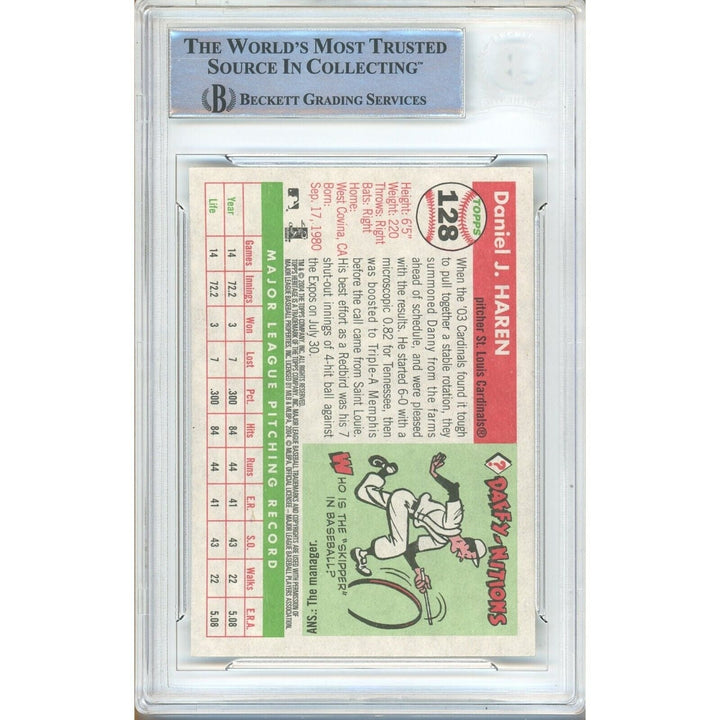 Dan Haren St Louis Cardinals Signed 2004 Topps Heritage Card Beckett Authentic Auto Slab