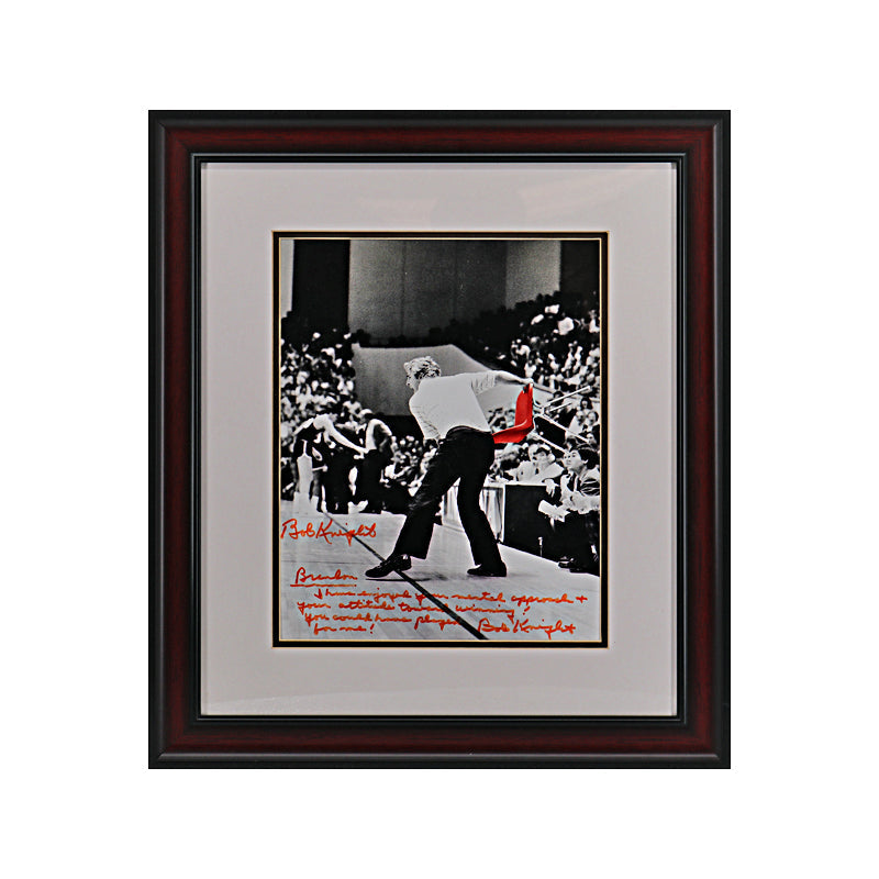 Bobby Knight Indiana University Autographed Signed Inscribed 11x14 Chair Toss Framed Photo (Brandon Steiner LOA)