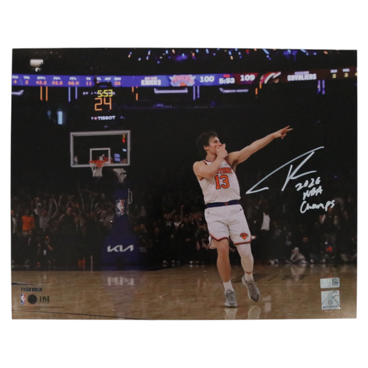 Tyler Kolek New York Knicks Autographed Inscribed 11x14 Photograph CX Auth