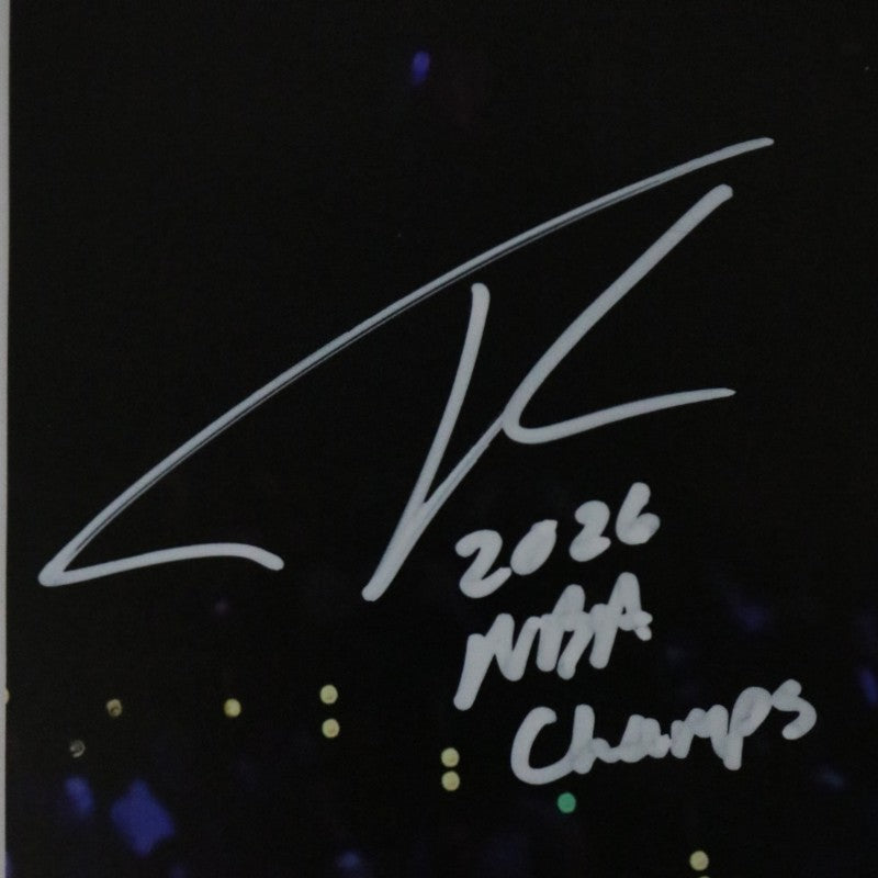 Tyler Kolek New York Knicks Autographed Inscribed 11x14 Photograph with Wembanyama CX Auth