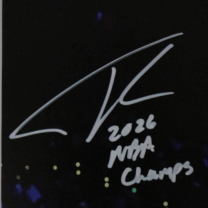 Tyler Kolek New York Knicks Autographed Inscribed 11x14 Photograph with Wembanyama CX Auth