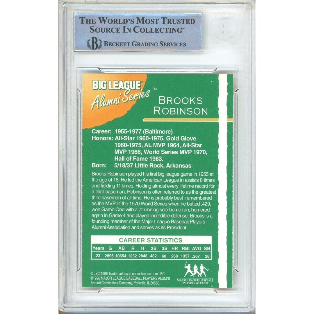 Brooks Robinson Baltimore Orioles Signed 1996 Big League Chew Card BAS Auth Auto Slab
