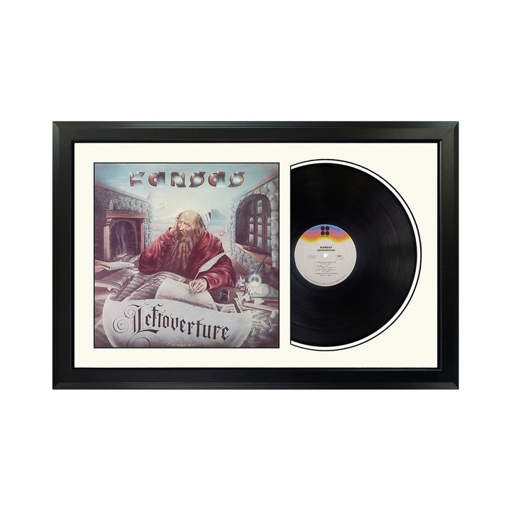 Kansas Leftoverture Genuine Vinyl Record & Cover Professionally Framed Wall Display with a White Mat