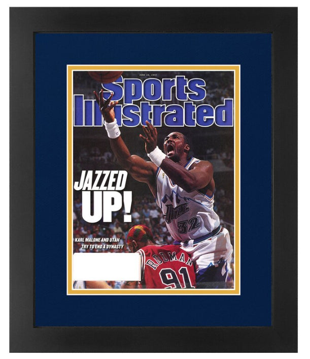Karl Malone, Utah Jazz and Hall of Famer June 16, 1997 Matted and Framed Sports Illustrated Magazine. Original Issue