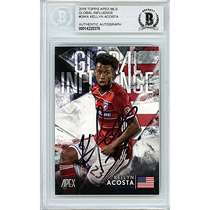 Kellyn Acosta Signed Team USA 2016 Topps Apex MLS Soccer Card Beckett Authentic Slab