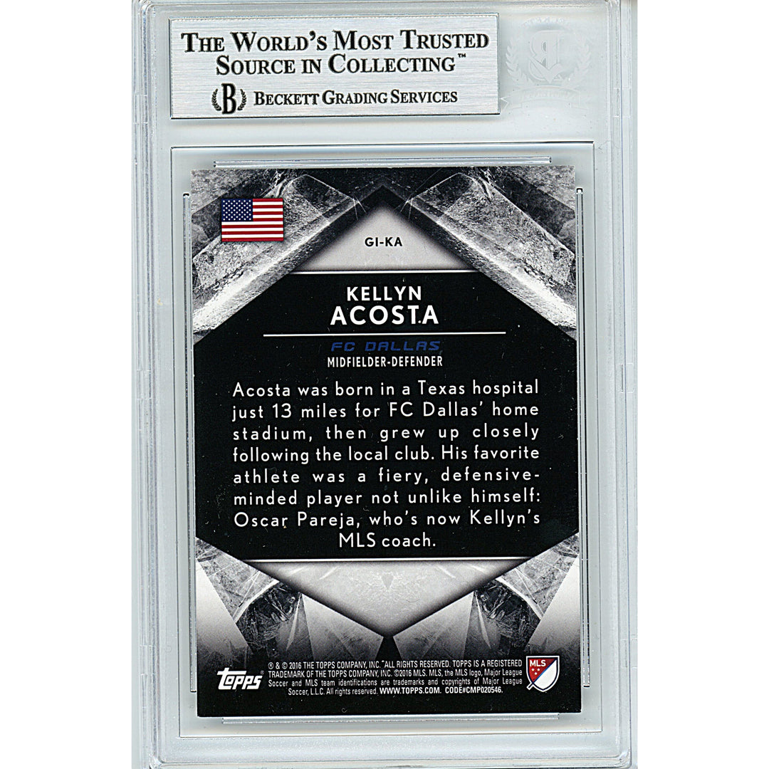 Kellyn Acosta Signed Team USA 2016 Topps Apex MLS Soccer Card Beckett Authentic Slab