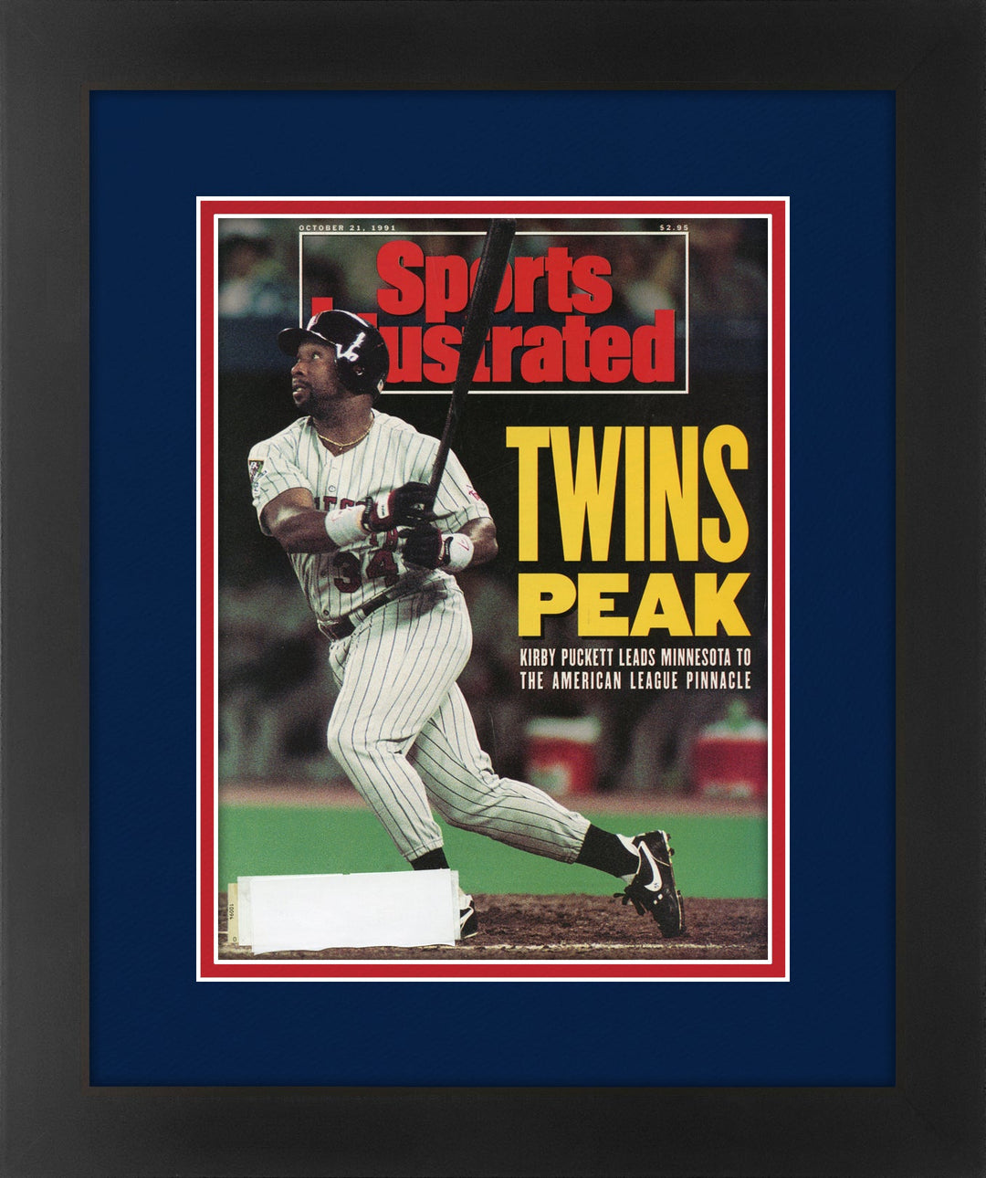 Kirby Puckett Minnesota Twins and Hall of Famer Vintage Sports Illustrated Magazine October 21, 1991 Original Issue Professionally Matted and Framed 14.25 x 17