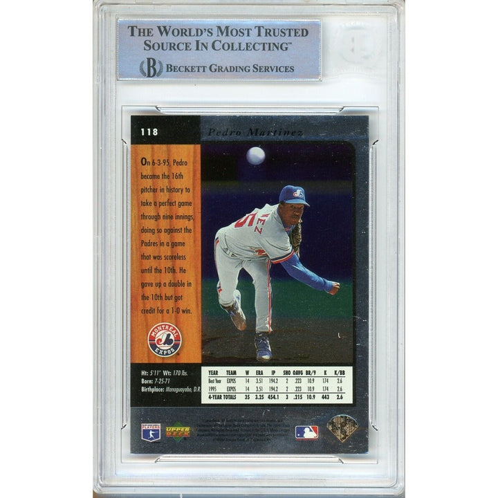 Pedro Martinez Montreal Expos Signed 1996 Upper Deck SP Card Beckett Auth Auto Slab HOF