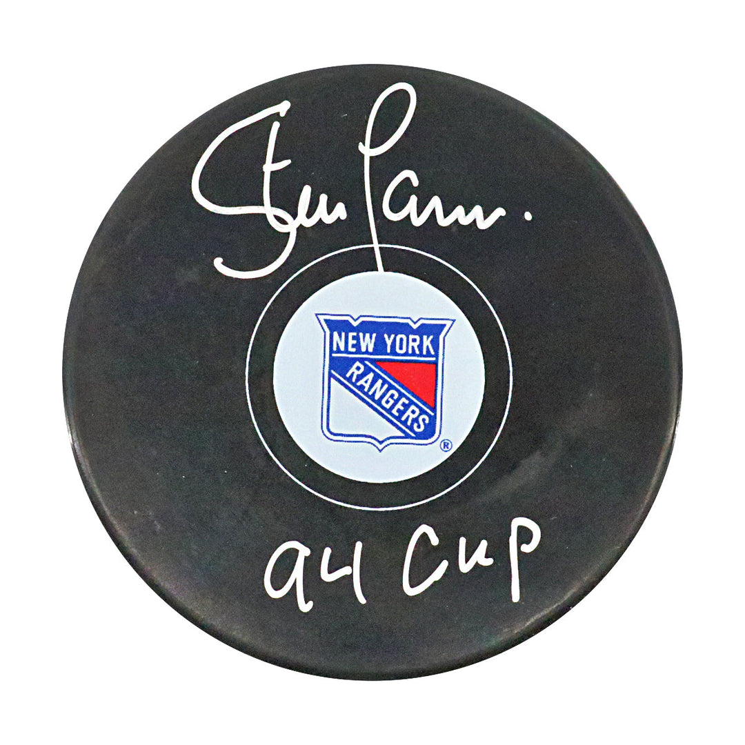 Steve Larmer New York Rangers Autographed Signed Inscribed '94 Cup' Replica Rangers Puck (CX Auth)