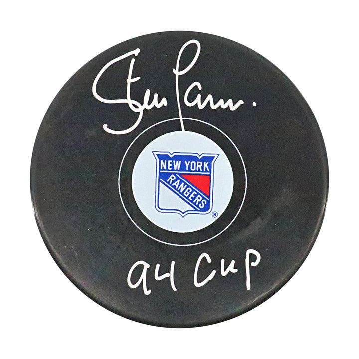 Steve Larmer New York Rangers Autographed Signed Inscribed '94 Cup' Replica Rangers Puck (CX Auth)