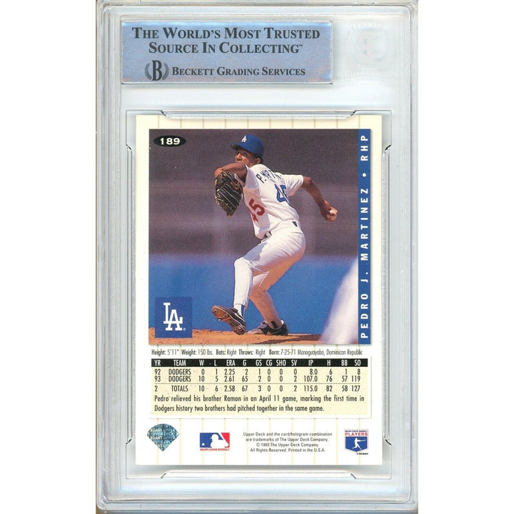 Pedro Martinez Los Angeles Dodgers Signed 1994 Collectors Choice Card Beckett Auth Auto