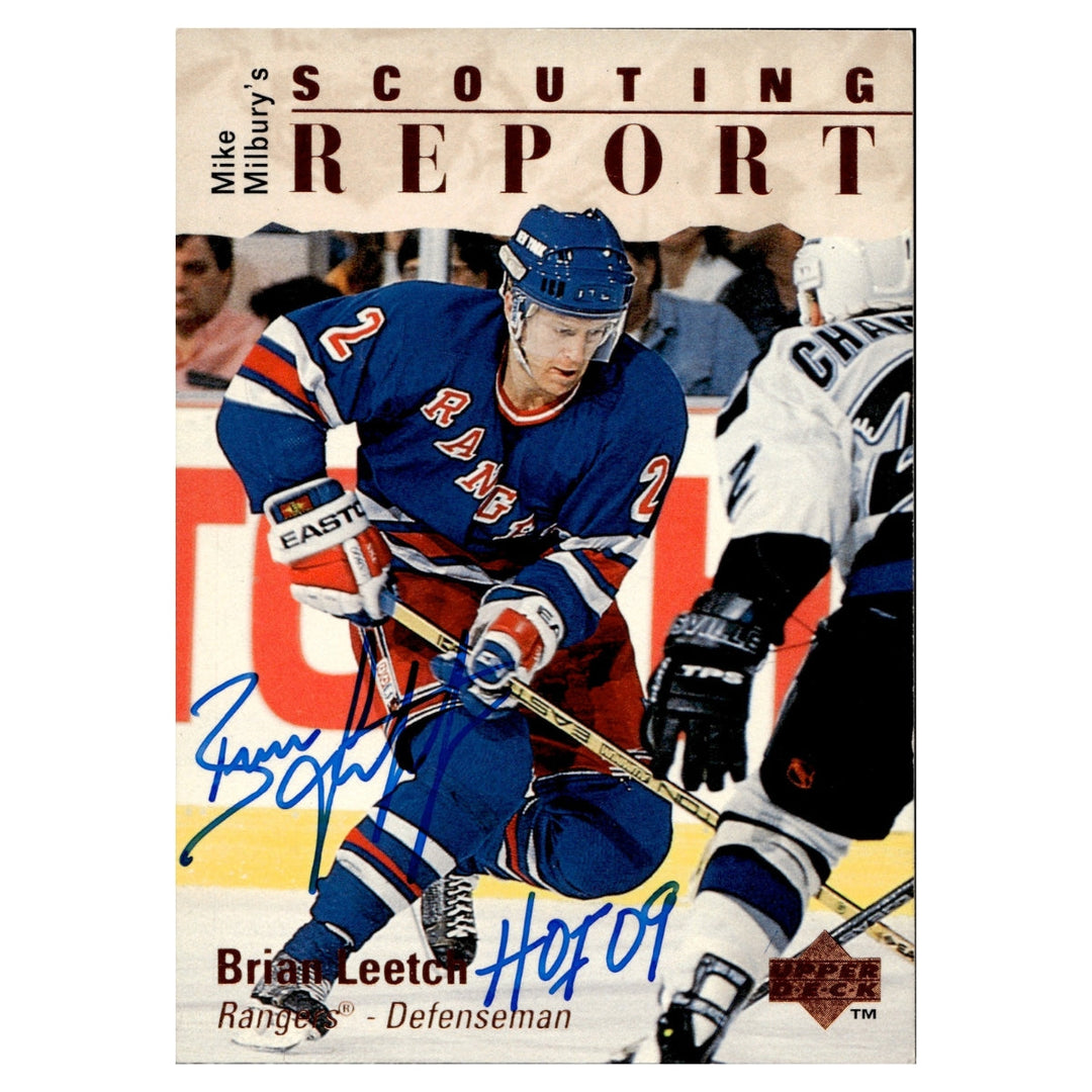 Brian Leetch New York Rangers Autographed Signed Inscribed HOF 09 1995 Upper Deck Card (CX Auth)