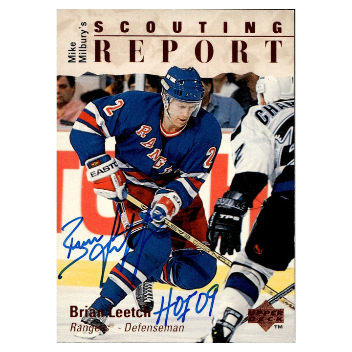 Brian Leetch New York Rangers Autographed Signed Inscribed HOF 09 1995 Upper Deck Card (CX Auth)
