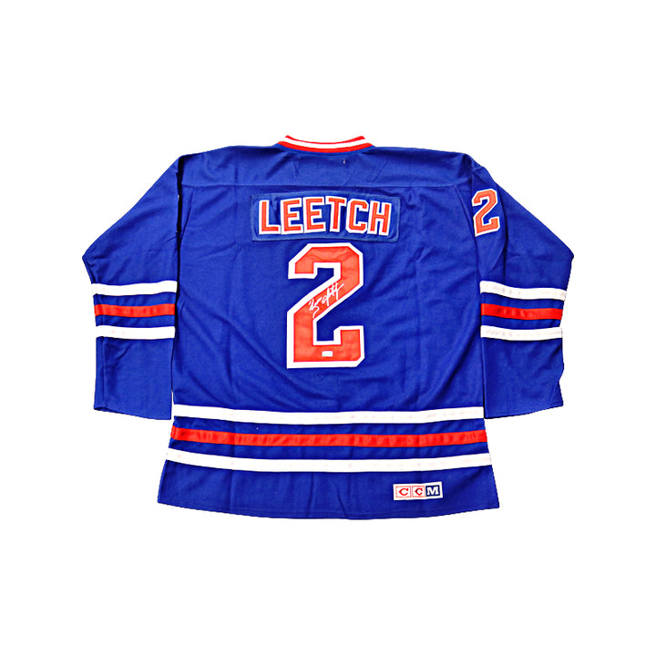 Brian Leetch New York Rangers Autographed Signed Blue Pro Style Jersey (CX Auth)