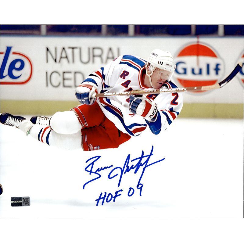 Brian Leetch New York Rangers Autographed Signed and Inscribed In Air 8x10 Photo (CX Auth)