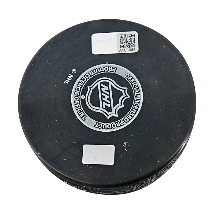 Brian Leetch New York Rangers Autographed Signed Inscribed HOF 09 Replica Rangers Puck (CX Auth)
