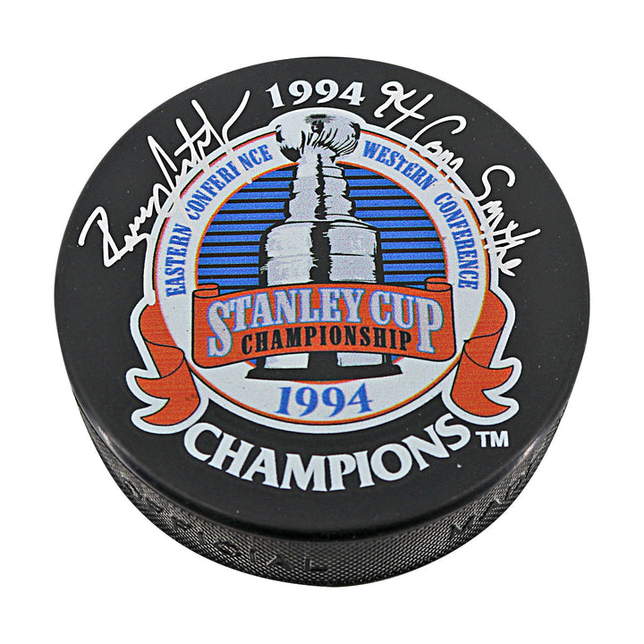 Brian Leetch New York Rangers Autographed Signed Inscribed 94 Conn Smythe 1994 Stanley Cup Champions Puck (CX Auth)
