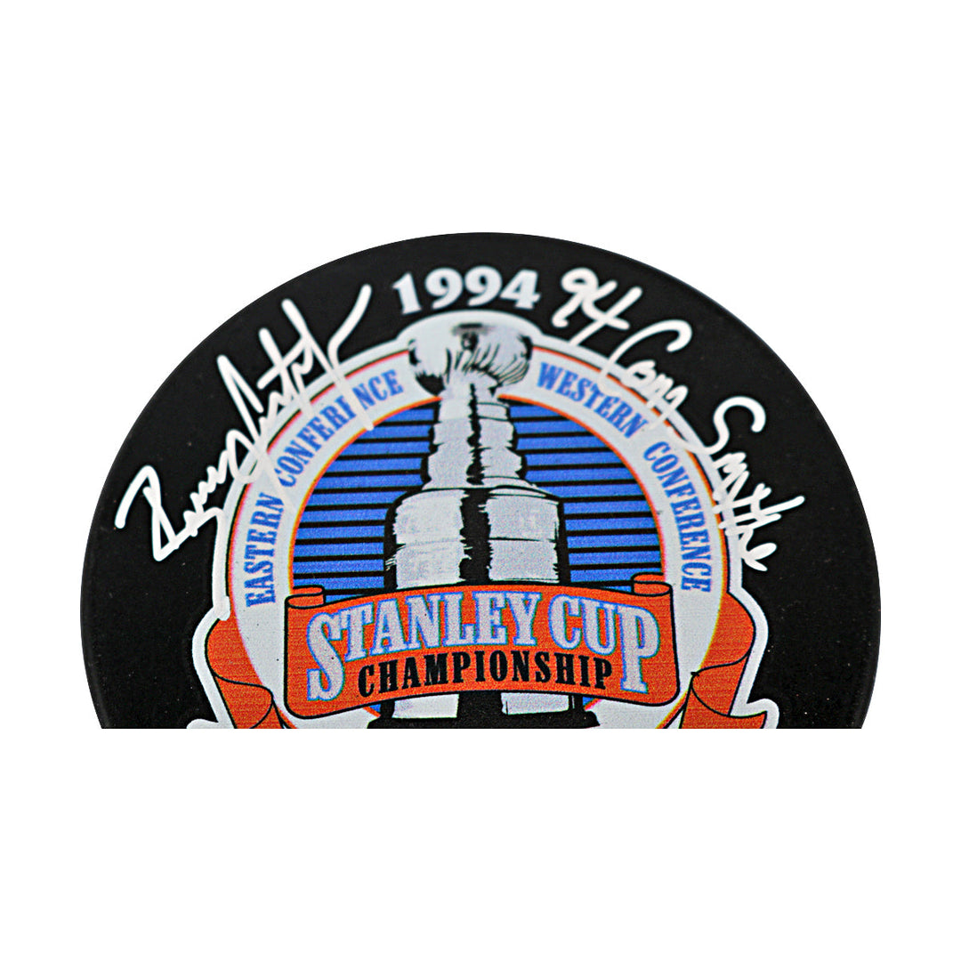 Brian Leetch New York Rangers Autographed Signed Inscribed 94 Conn Smythe 1994 Stanley Cup Champions Puck (CX Auth)