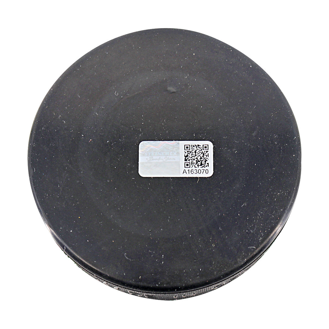 Brian Leetch New York Rangers Autographed Signed Inscribed HOF 09 1994 Stanley Cup Champions Puck (CX Auth)