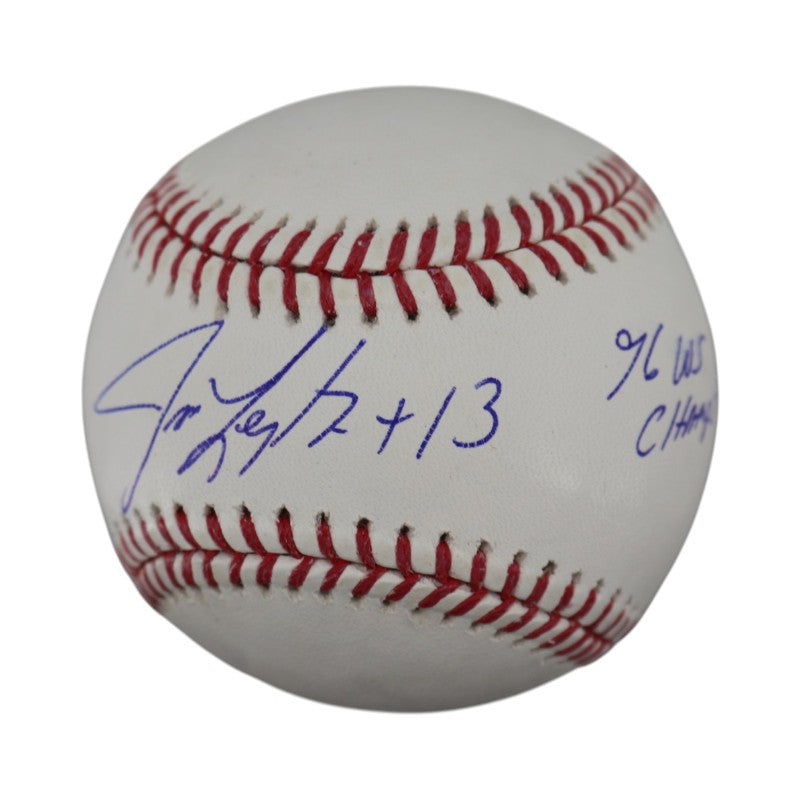 Jim Leyritz New York Yankees Autographed Inscribed 96 WS Champs MLB Baseball CX Auth