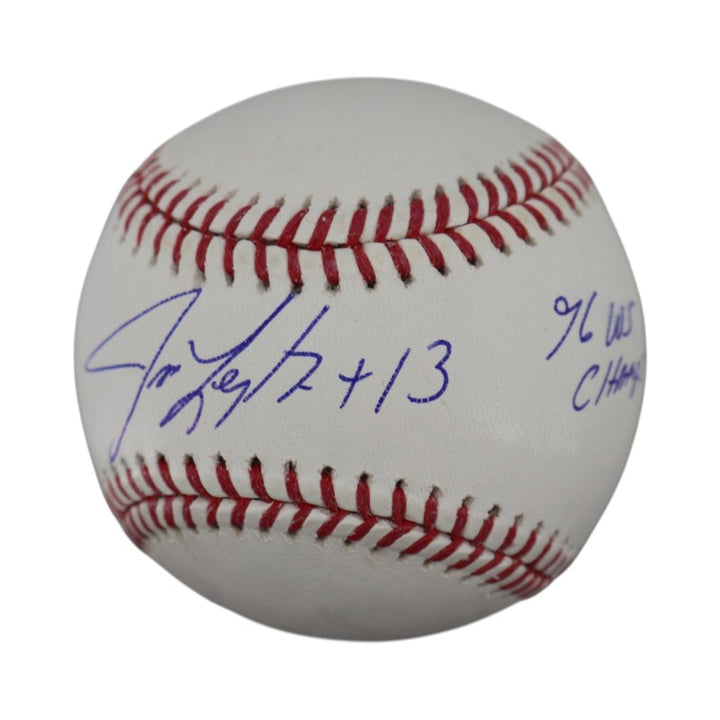 Jim Leyritz New York Yankees Autographed Inscribed 96 WS Champs MLB Baseball CX Auth