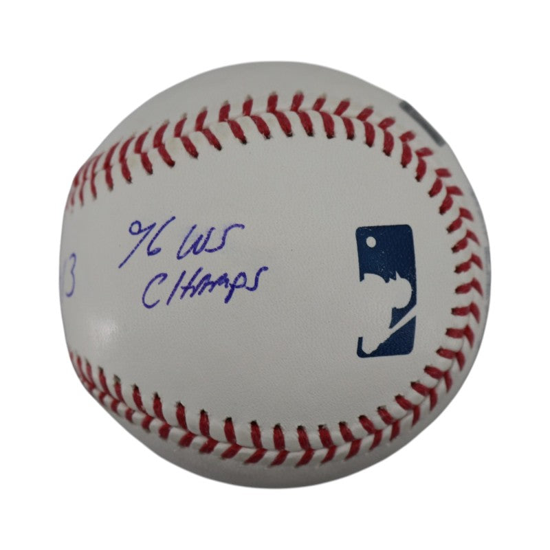 Jim Leyritz New York Yankees Autographed Inscribed 96 WS Champs MLB Baseball CX Auth