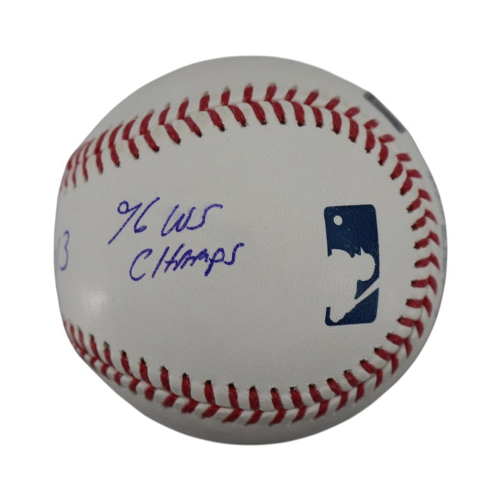 Jim Leyritz New York Yankees Autographed Inscribed 96 WS Champs MLB Baseball CX Auth