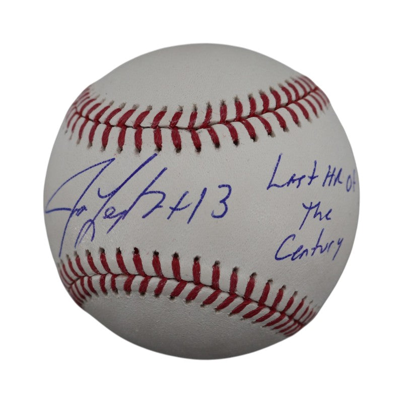 Jim Leyritz New York Yankees Autographed Inscribed Last HR of the Century MLB Baseball CX Auth