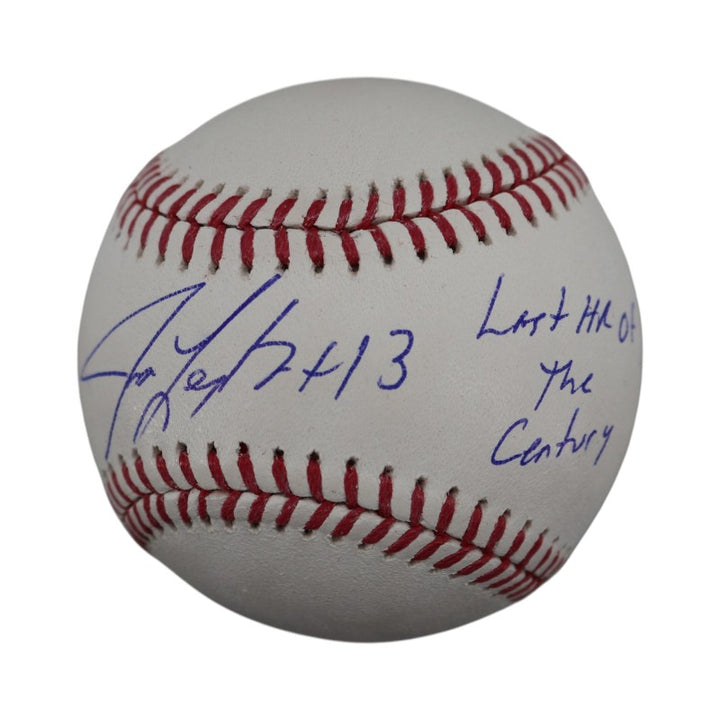Jim Leyritz New York Yankees Autographed Inscribed Last HR of the Century MLB Baseball CX Auth