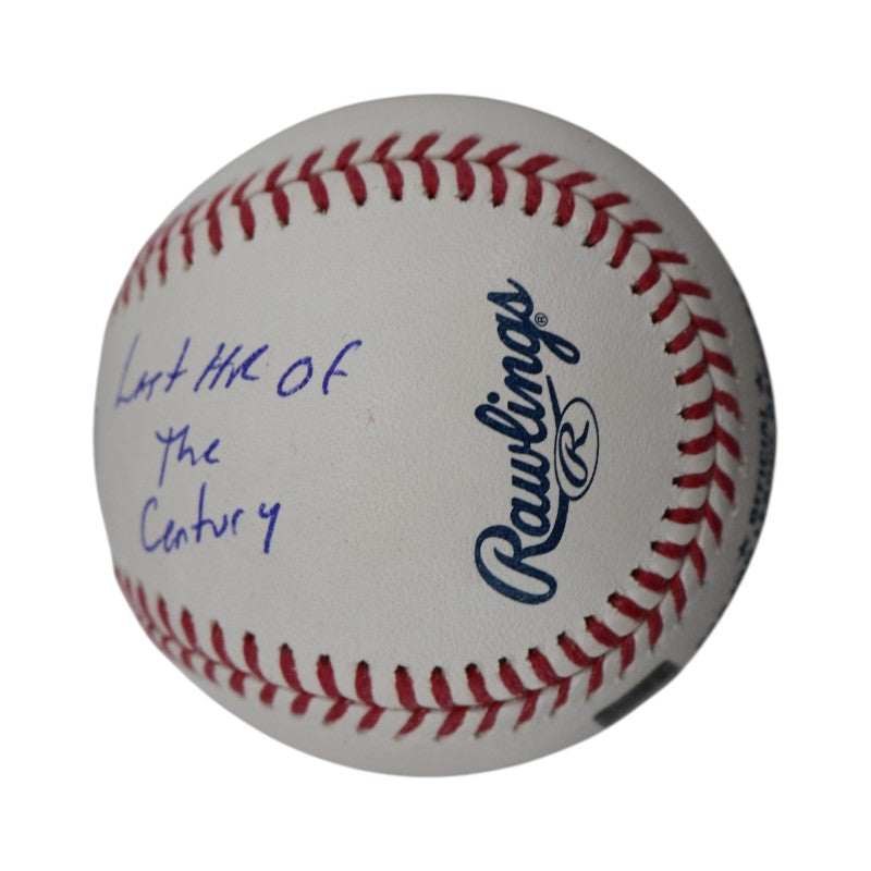 Jim Leyritz New York Yankees Autographed Inscribed Last HR of the Century MLB Baseball CX Auth