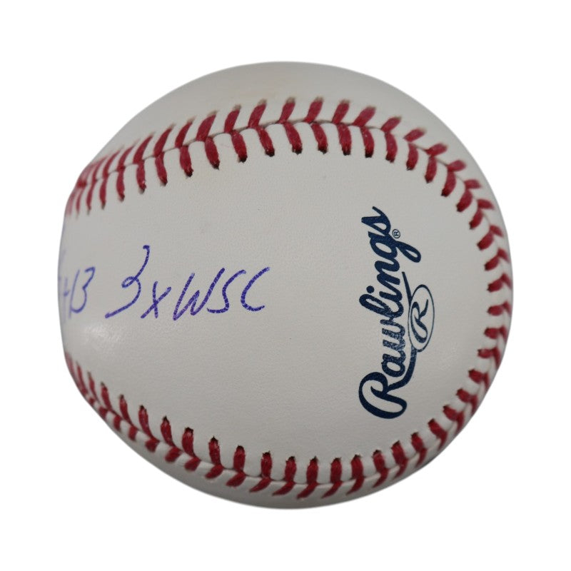 Jim Leyritz New York Yankees Autographed Inscribed 3x WSC MLB Baseball CX Auth