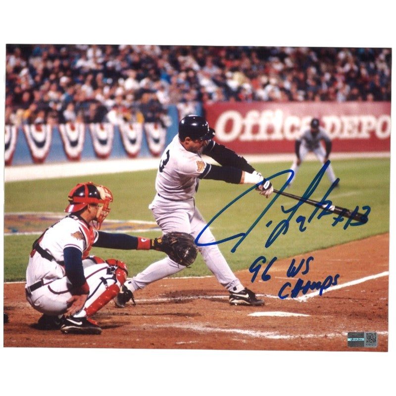 Jim Leyritz New York Yankees Autographed Inscribed 96 WS Champs 8x10 Photograph CX Auth