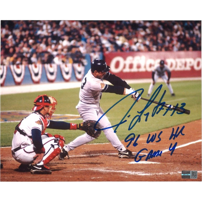 Jim Leyritz New York Yankees Autographed Inscribed 96 WS HR Game 4 8x10 Photograph CX Auth