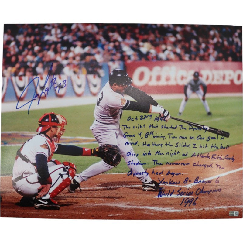 Jim Leyritz New York Yankees Autographed Inscribed 1996 WS HR Full Story 16x20 Photograph CX Auth