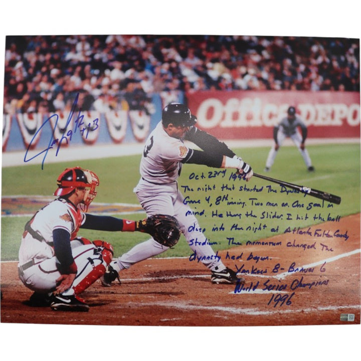 Jim Leyritz New York Yankees Autographed Inscribed 1996 WS HR Full Story 16x20 Photograph CX Auth